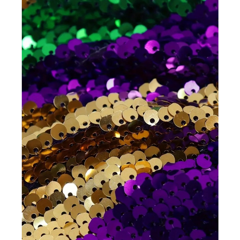 Sequin Mardi Gras Purple, Green and Gold Mini Dress - Picture 5 of 7